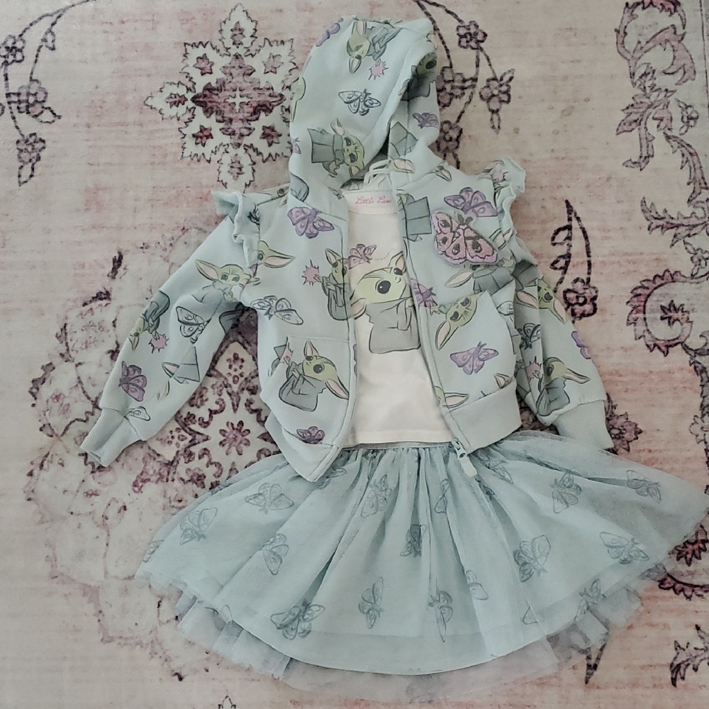 3t YodabStar Wars 3 Piece Girls Set.